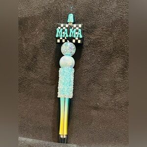 Colorful Beaded Pen with 'MAMA' Charm